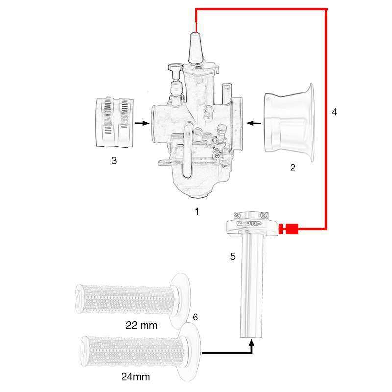 ZSDTRP 21 24 26 28 30 32 34 ミリメートルオートバイ PWK チューニング電源キャブレター + スロット_画像6