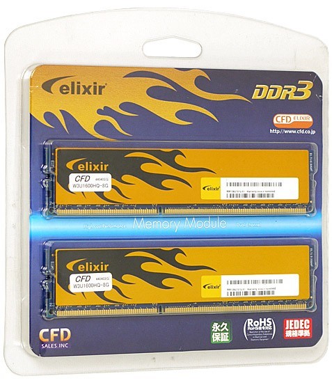 好きに 【中古】【ゆうパケット対応】CFD 元箱あり 8GBx2枚組 PC3-12800 DDR3 W3U1600HQ-8G ELIXIR 8GB