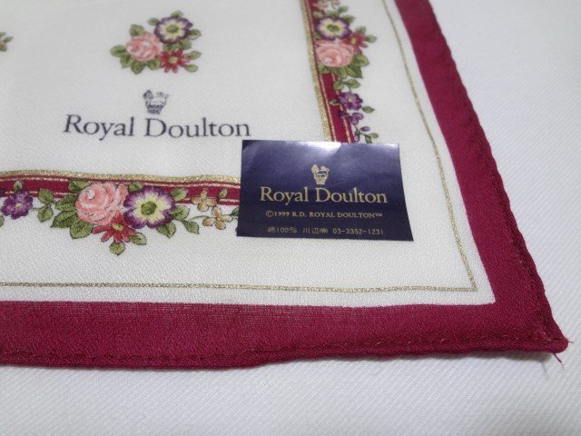 ■未使用 ロイヤルドルトン ハンカチ 花柄 Royal Doulton■_画像2