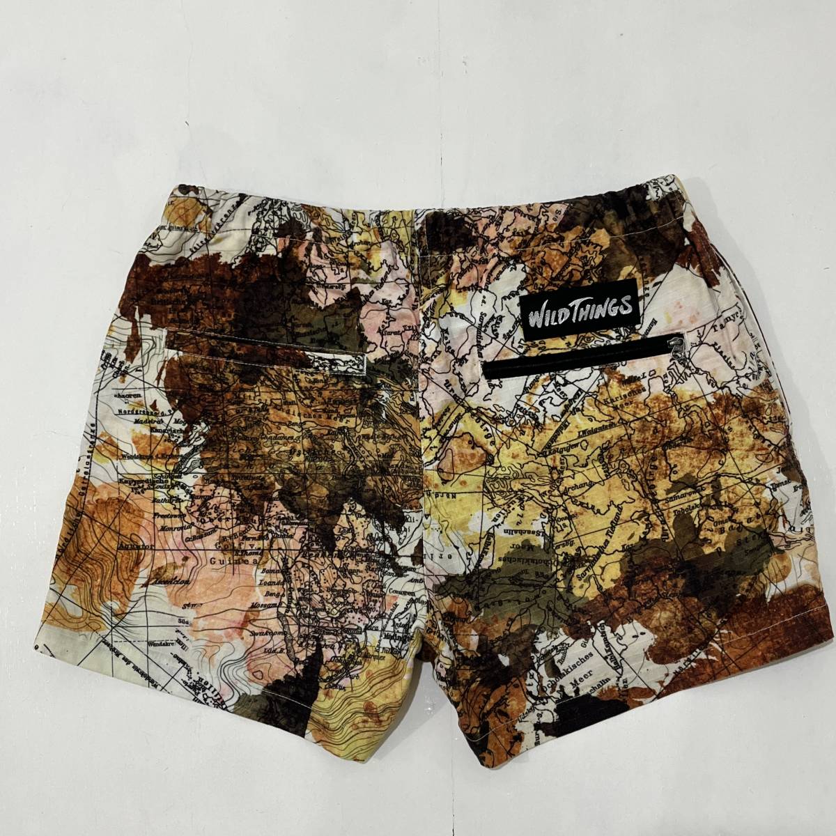  lady's [WILD THINGS] Wild Things map map pattern waist rubber climbing short pants outdoor shorts 