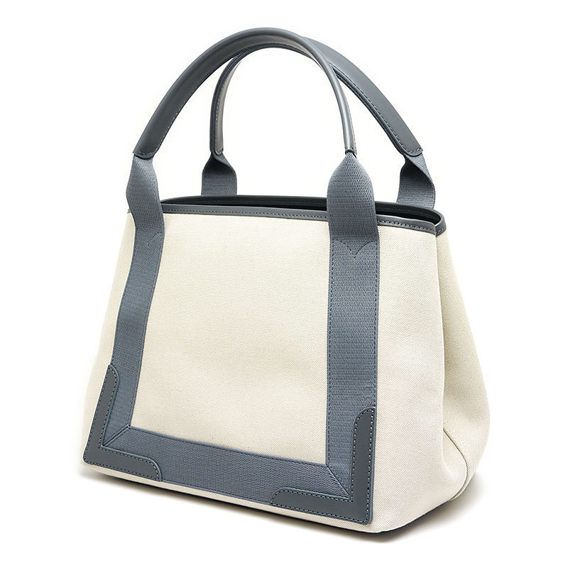 バレンシアガ BALENCIAGA ネイビーカバスS 339933 キャンバス×レザー