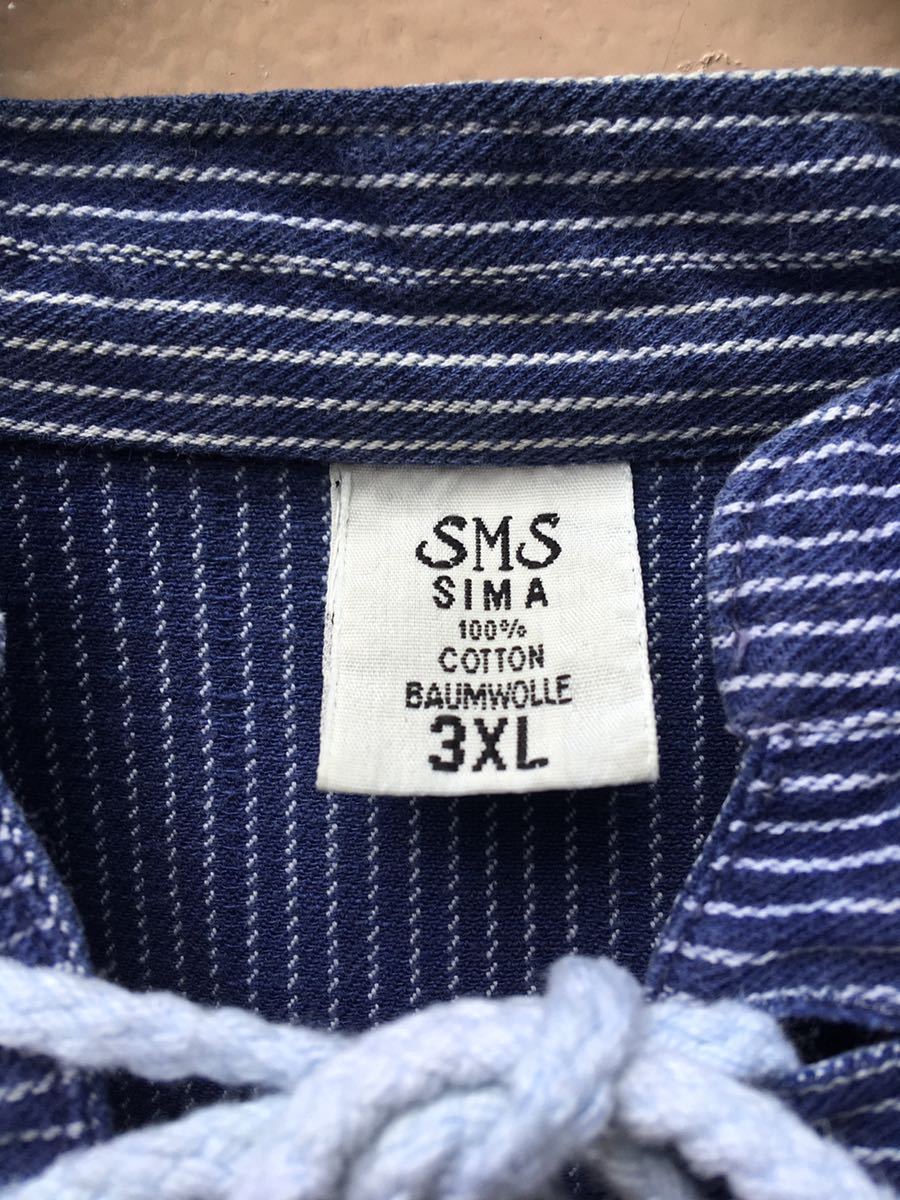 ヨーロッパ古着 vintage smock shirt ストライプ スモック シャツ コットン プルオーバーシャツ トップス 長袖 半袖 MV929_画像10
