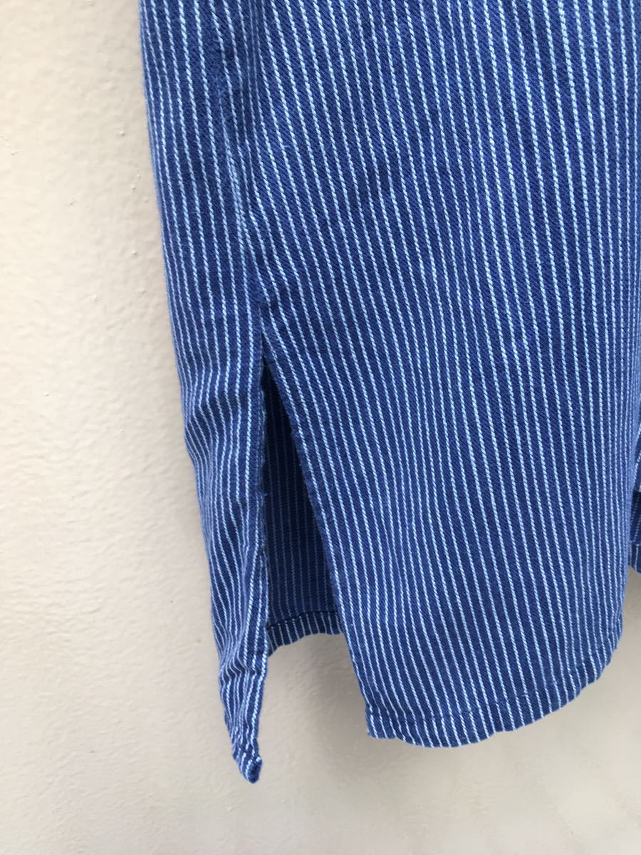 ヨーロッパ古着 vintage smock shirt ストライプ スモック シャツ コットン プルオーバーシャツ トップス 長袖 半袖 MV929_画像6