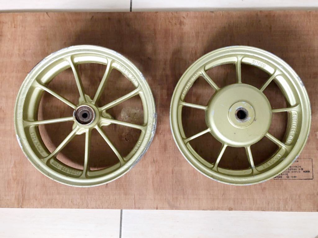 Yahoo!オークション - 中古 希少 JOG90用前後アルミホイール 90 Yahoo!オークション - 中古 希少 JOG90用前後アルミホイール 90