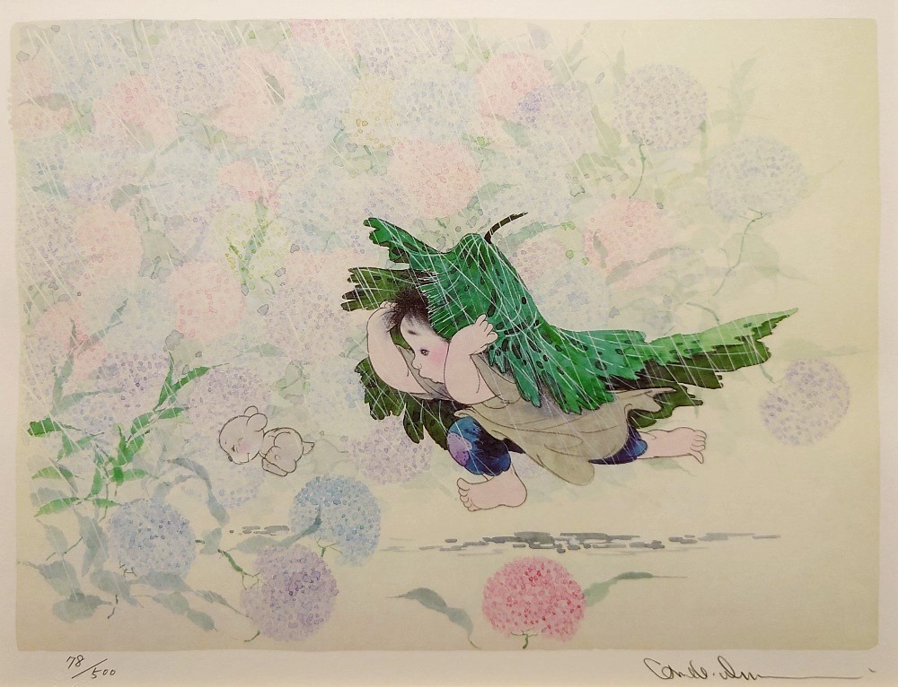真作】風の画家 中島潔「通り雨」8号 リトグラフ 直筆サイン 真作】風の画家 中島潔「通り雨」8号 リトグラフ 直筆サイン