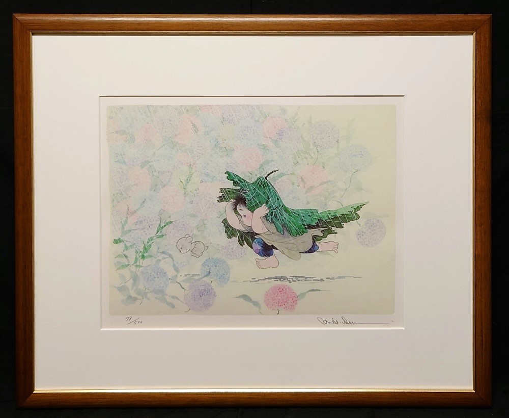 真作】風の画家 中島潔「通り雨」8号 リトグラフ 直筆サイン 真作】風の画家 中島潔「通り雨」8号 リトグラフ 直筆サイン
