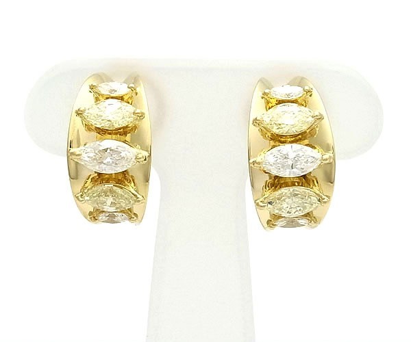 信頼も高い 【緑屋質屋】ミキモト ダイヤモンドイヤリング 1.37ct 1.32ct K18YG【中古】 イヤリング、ピアス