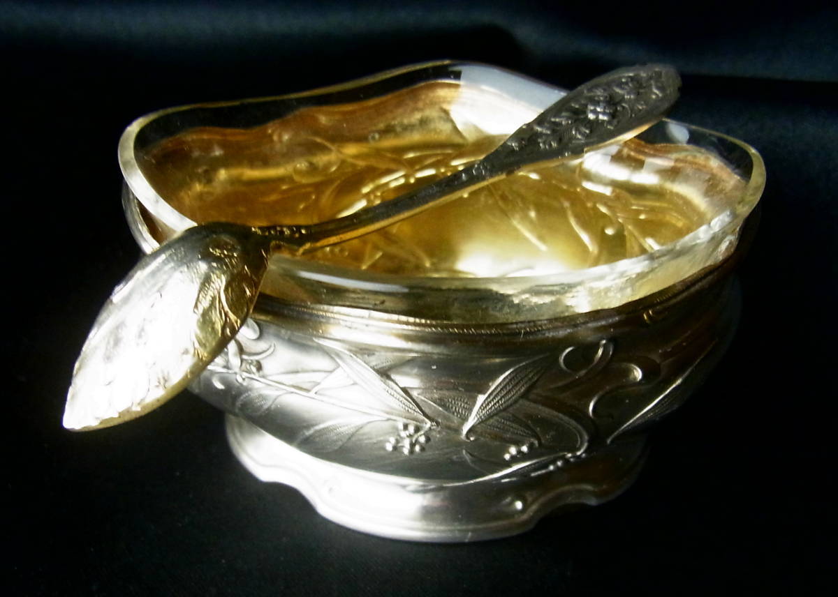  super beautiful PUIFORCATemi-ru*pyuifo LUKA original silver silver 950yadoligimimo The salt inserting . salt spoon verumeiyu gold glass vessel salie-ru