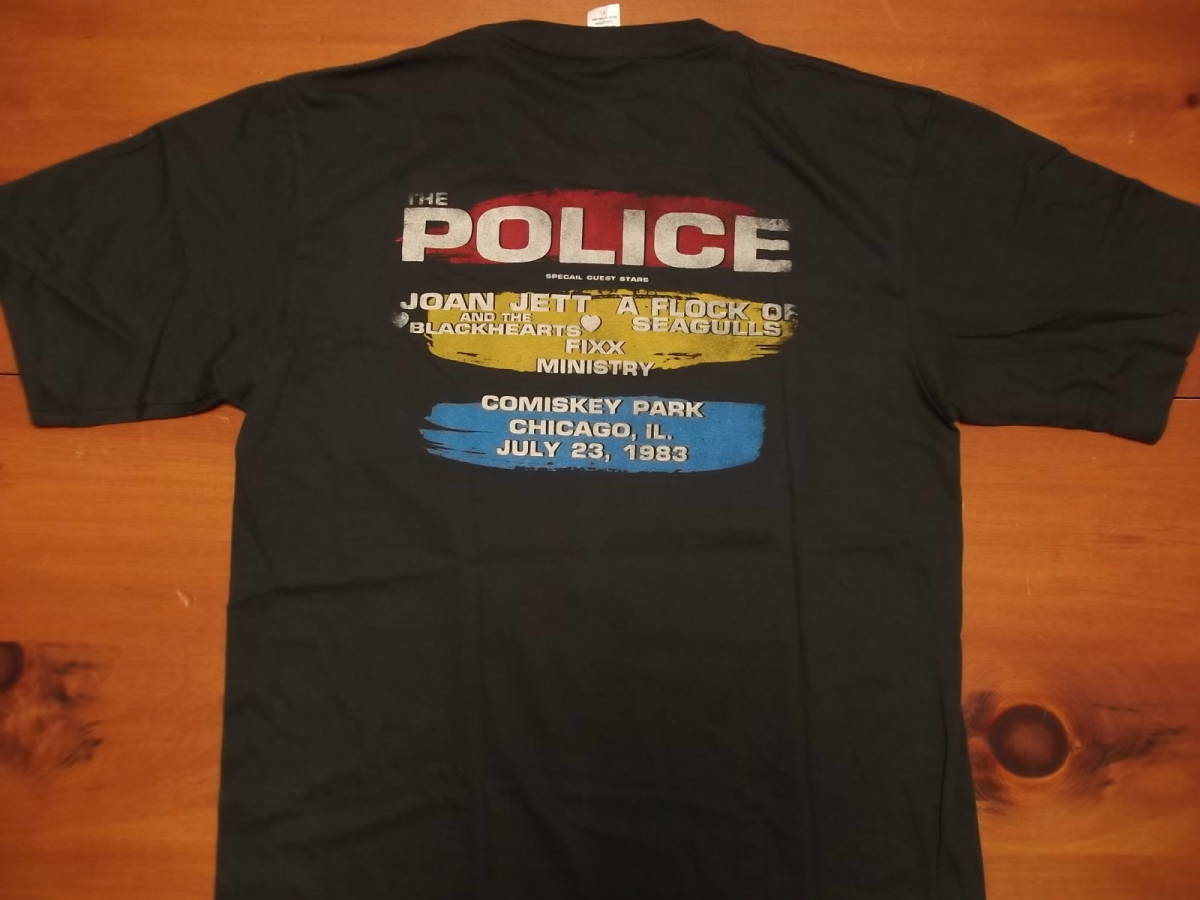 新品【The Police】ポリス 1983 Chicago Live Tour Vintage Style プリント Tシャツ XL // スティング ロックTシャツ ジョーンジェット_画像3