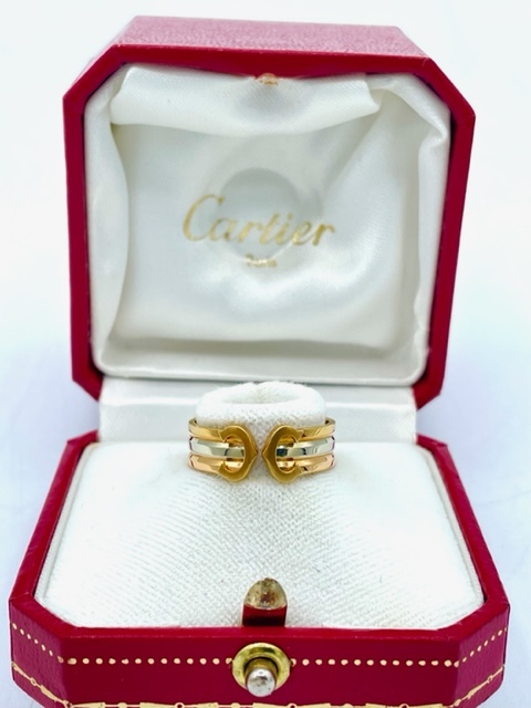 Cartier カルティエ 2C リング 刻印 750 18K スリーカラー ゴールド 14