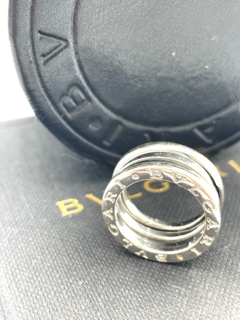 【美品】BVLGARI ブルガリ B-ZERO1 ビーゼロワン K18WG 18金 750刻印 約7.7g ホワイトゴールド リング 指輪 ケース付 アクセサリー（15635_画像2