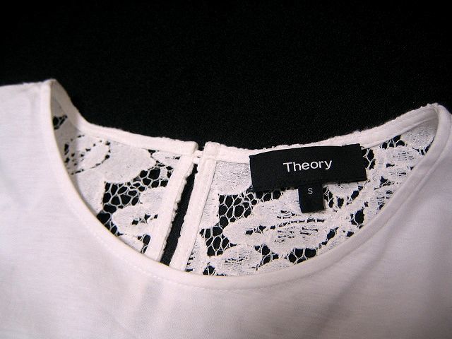 Theory セオリー バックフラワーレースのカットソー Tシャツ_画像4