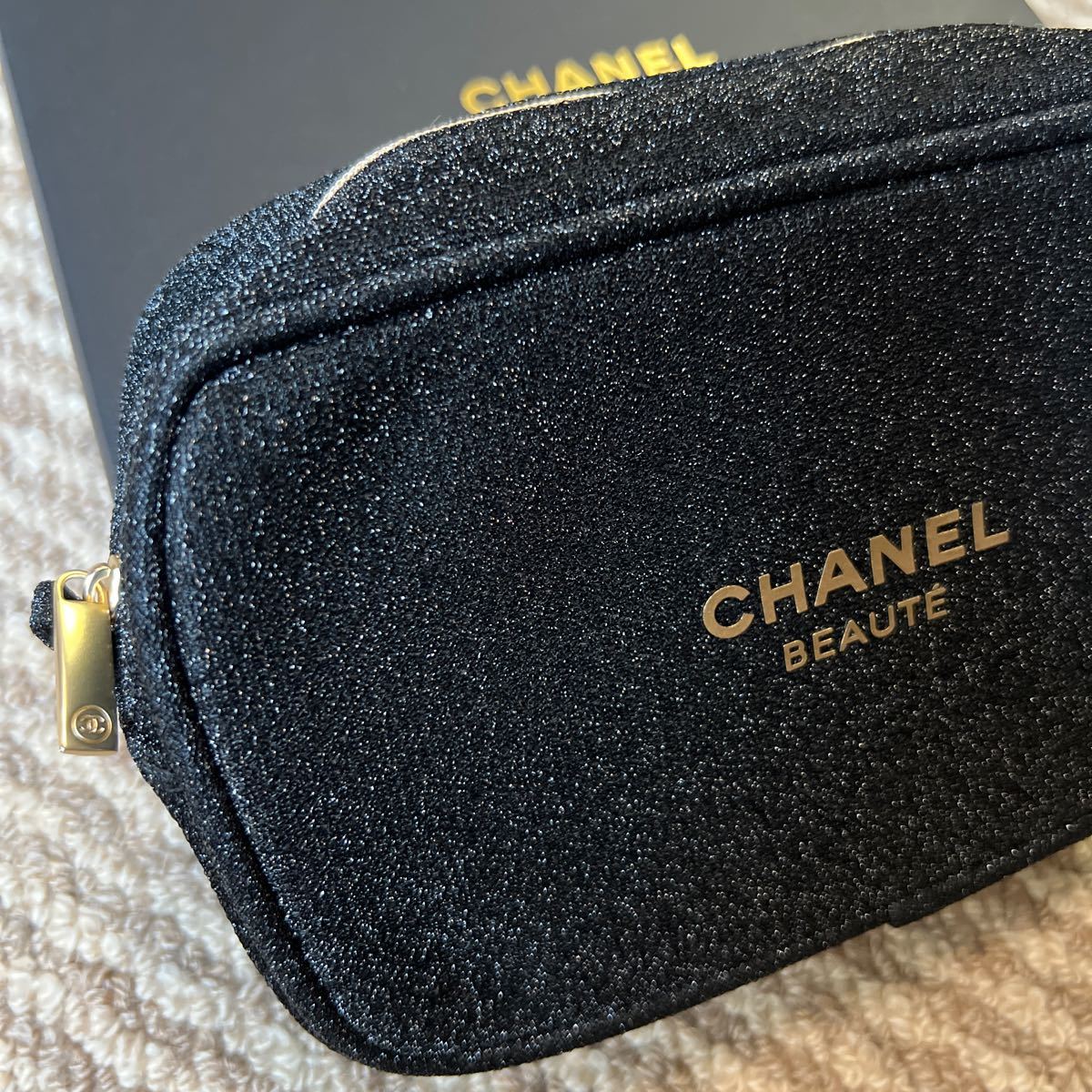 非売品 新品未使用 CHANEL シャネル ポーチ ラメポーチ 黒 シャネルノベルティ 化粧ポーチ コスメポーチ