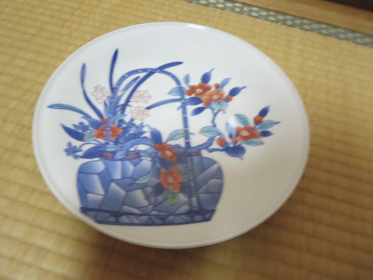 十二代今泉今右衛門・色鍋島花籠絵額皿・径26cm - esupport.vn