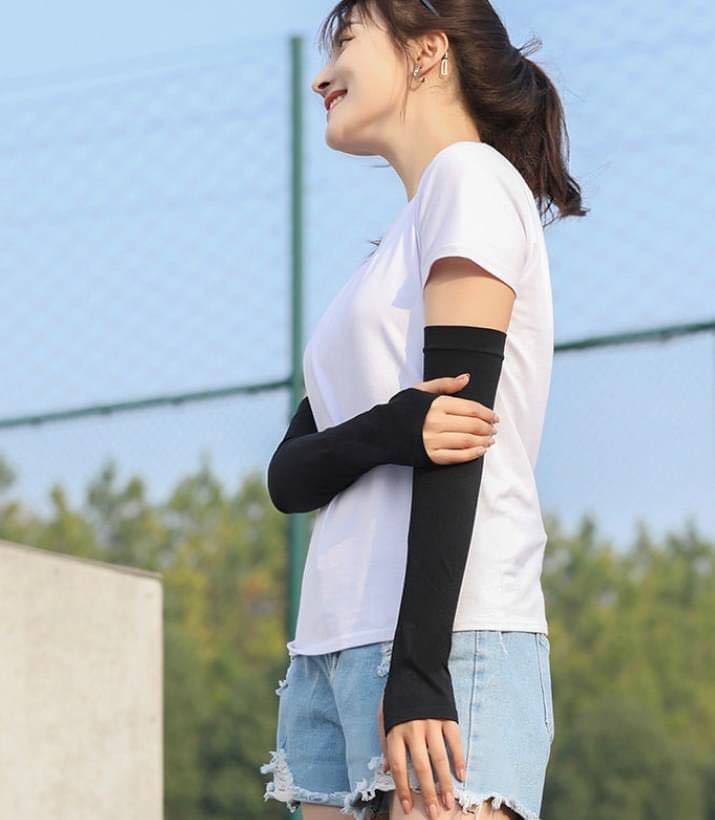 市場 2set 冷感 アームカバー ブラック UVカット 男女兼用 速乾 指穴 黒 2set 冷感 アームカバー ブラック UVカット 男女兼用 速乾 暑さ対策 黒