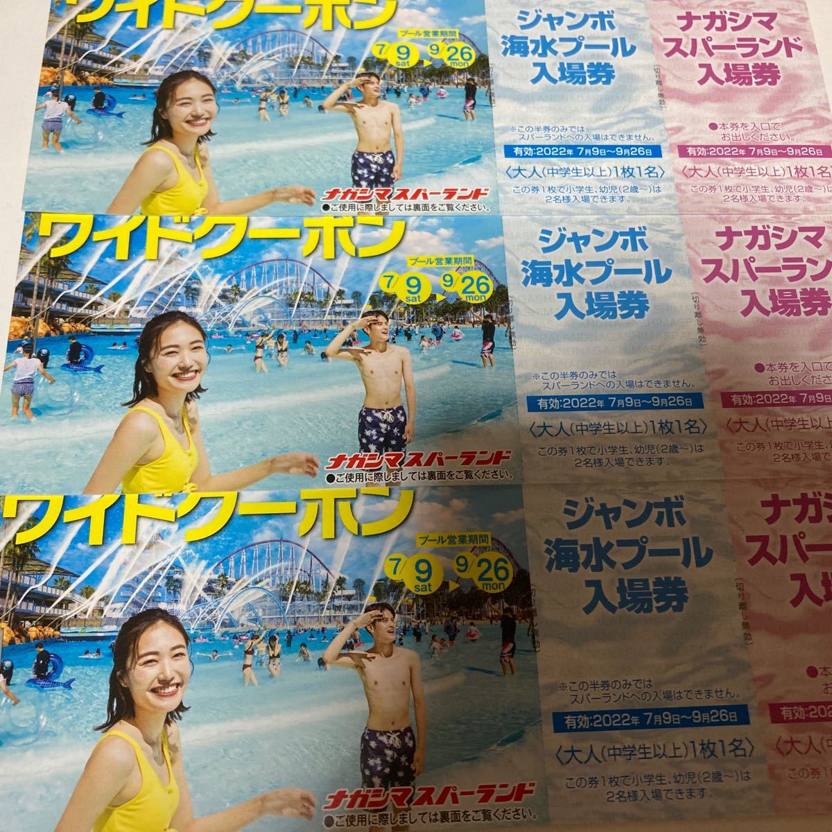 ナガシマスパーランド ワイドクーポン 3冊 mellinart.com.br