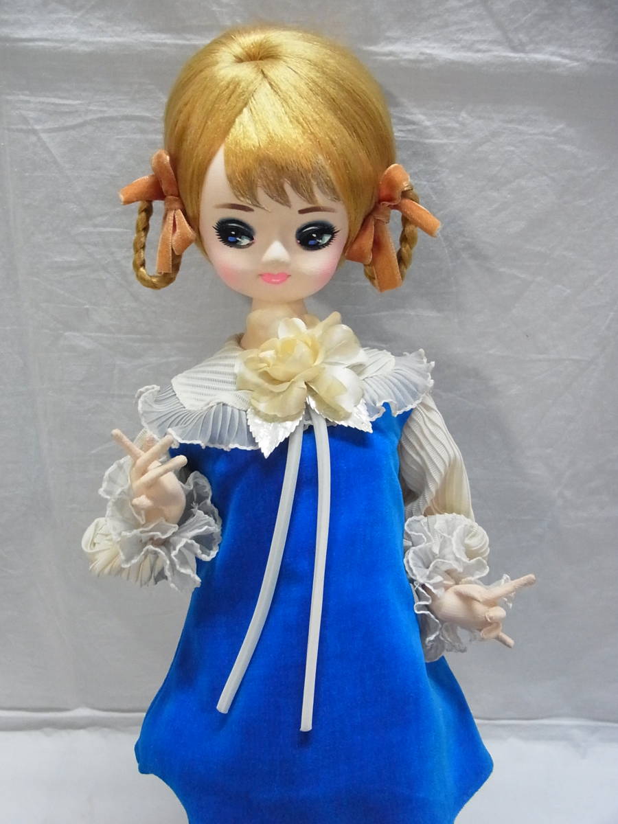 三つ編みリング さくら人形☆高さ約54cm☆青いお洋服 さくら 三つ編みリング さくら人形☆高さ約54cm☆青いお洋服 さくら