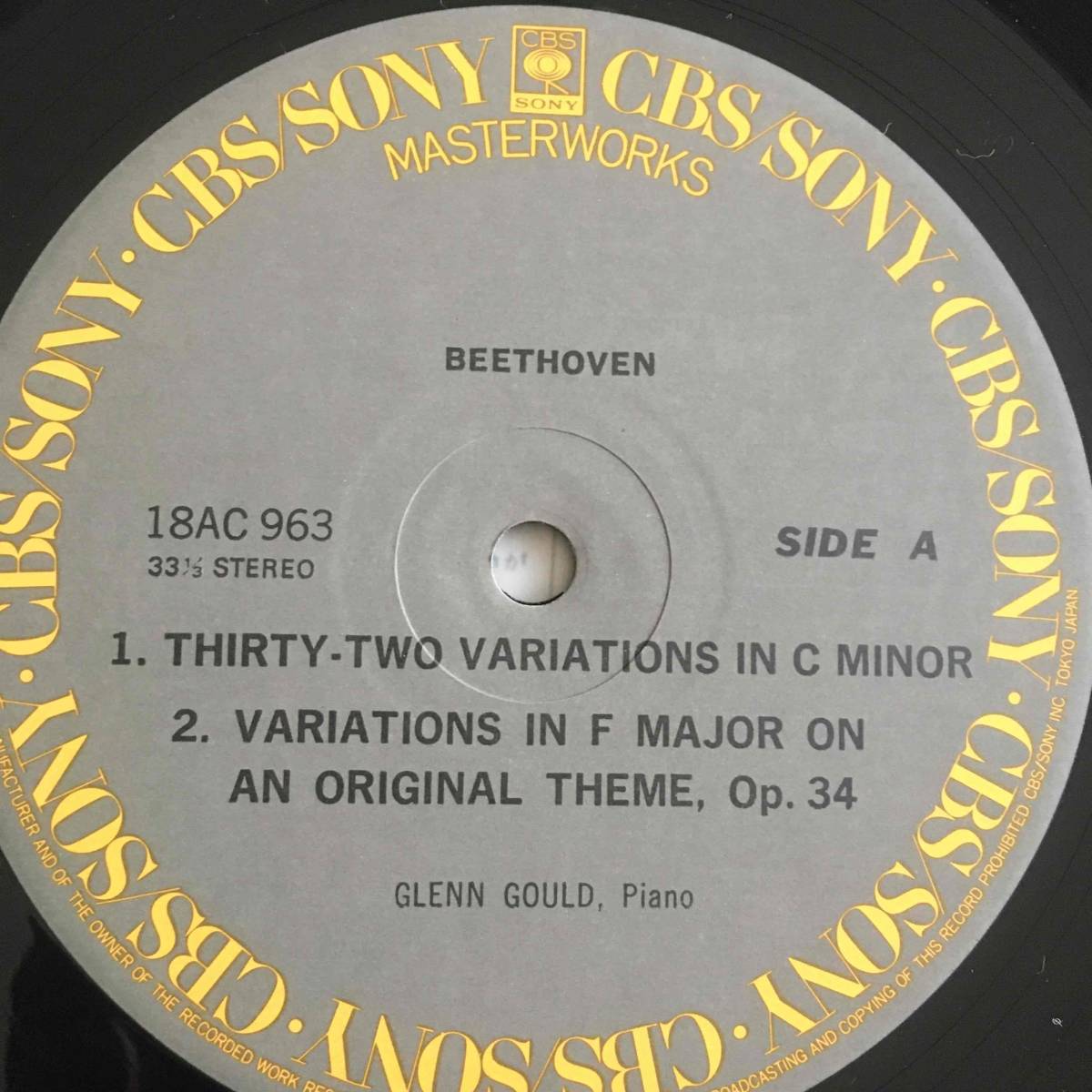【JAPAN】Glenn Gould/ Beethoven Variations/CBS/Sony/ 18AC 963/名盤_画像3