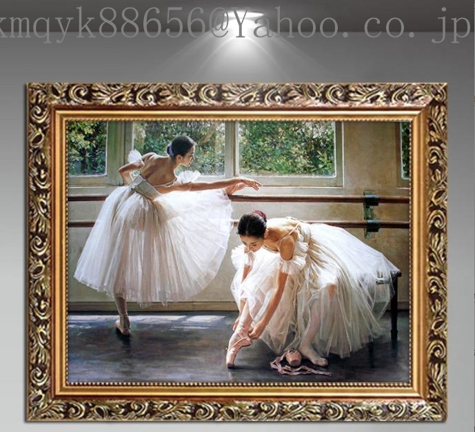 極上☆注目◆美品★油絵 バレエを踊る女の子 装飾画 A02_画像1