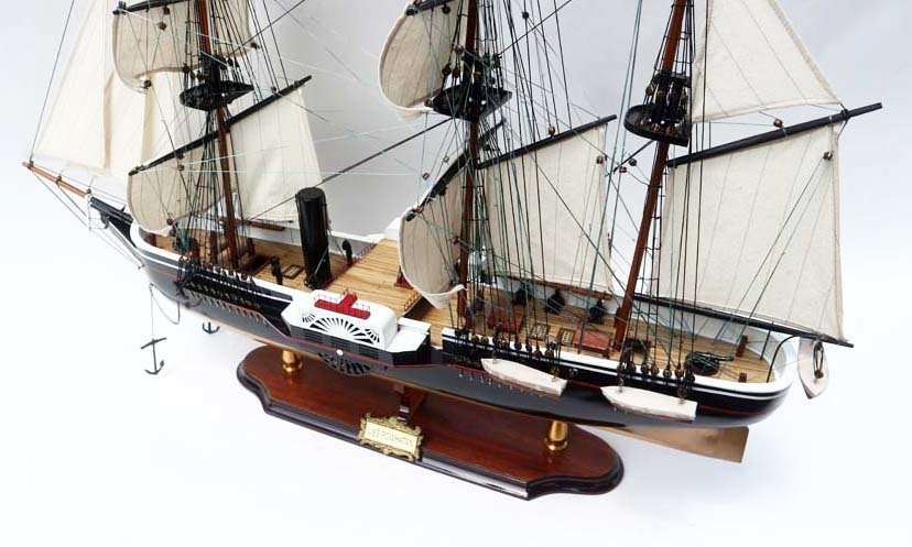【予約】 豪華な帆船 ○新品特価 USS 精密級完成品 80cmL ポーハタン号 完成品