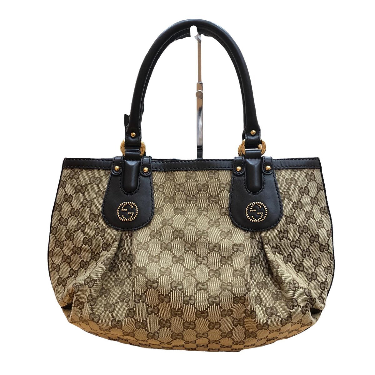 美品 GUCCI グッチ インターロッキング トートバッグ GGキャンバス