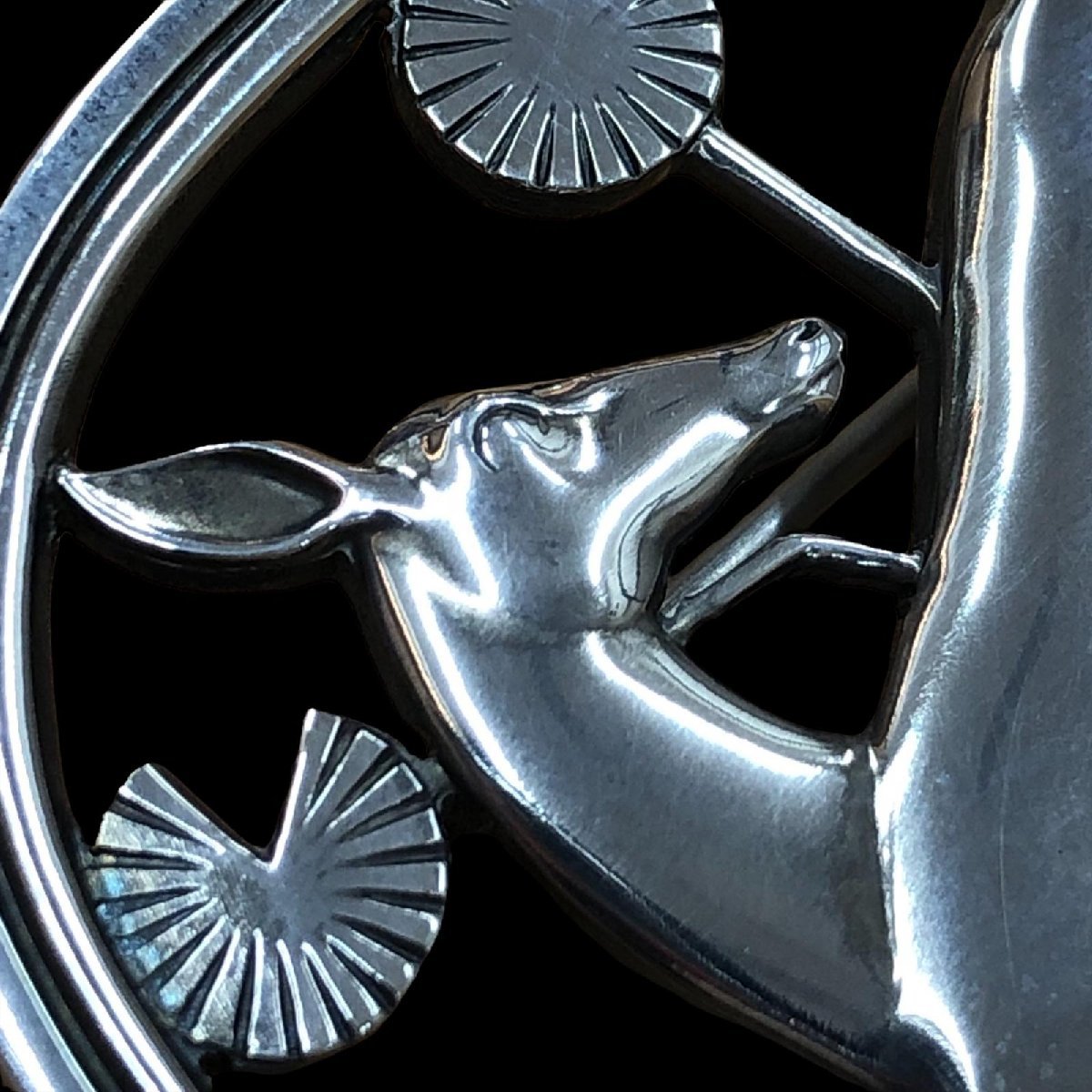 良品 Georg Jensen ジョージジェンセン 鹿モチーフ ブローチ シルバー
