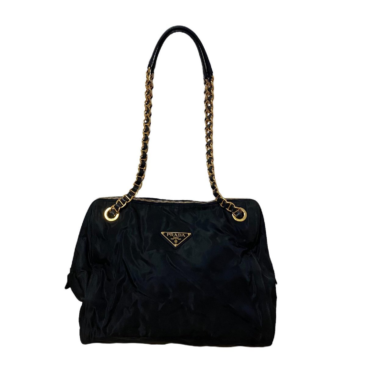PRADA プラダ ナイロン チェーン トートバッグ ネイビー系 rsgmladokgi.com