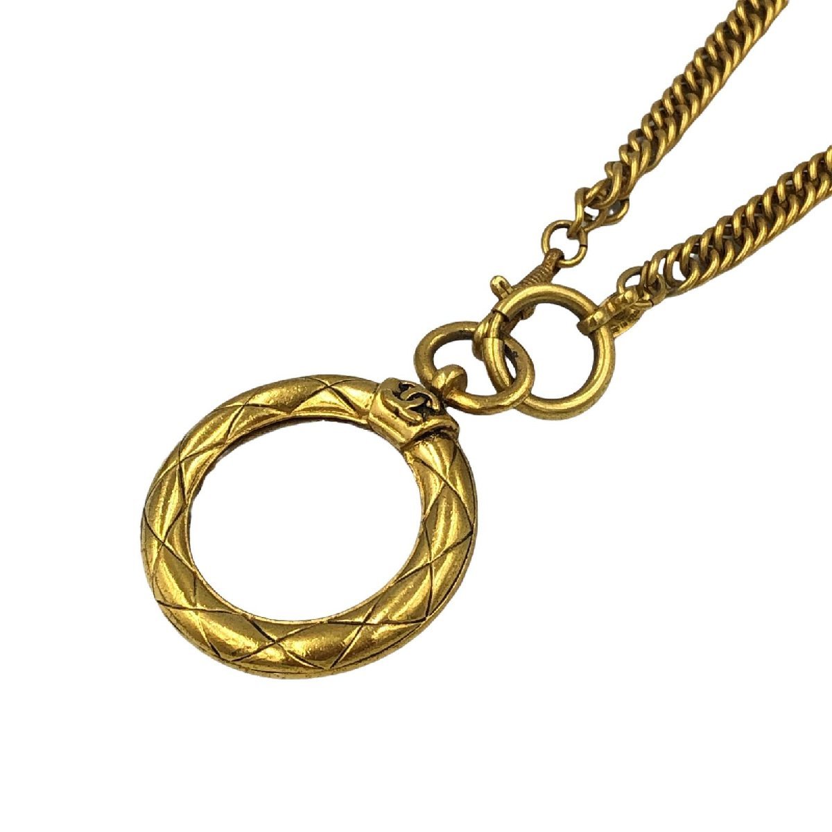 CHANEL シャネル ルーペ マトラッセ ココマーク ネックレス ゴールド