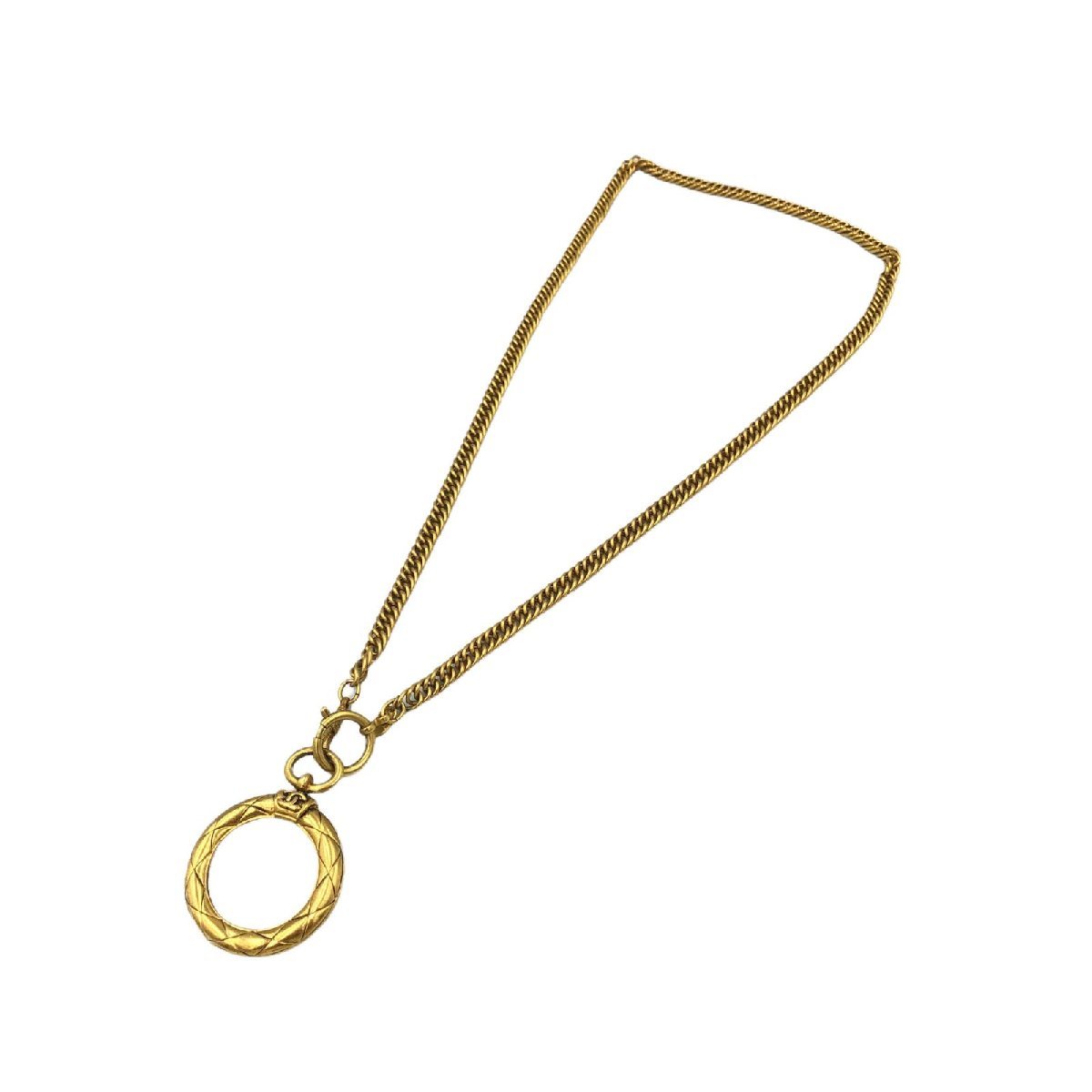 CHANEL シャネル ルーペ マトラッセ ココマーク ネックレス ゴールド