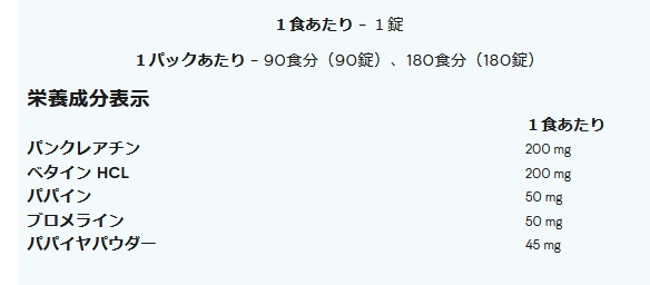 ★ダイジェスティマックス 90錠★消化酵素★送料350円～同梱可★ベタイン パパイン プロメライン パパイヤパウダーマイプロテイン_画像2