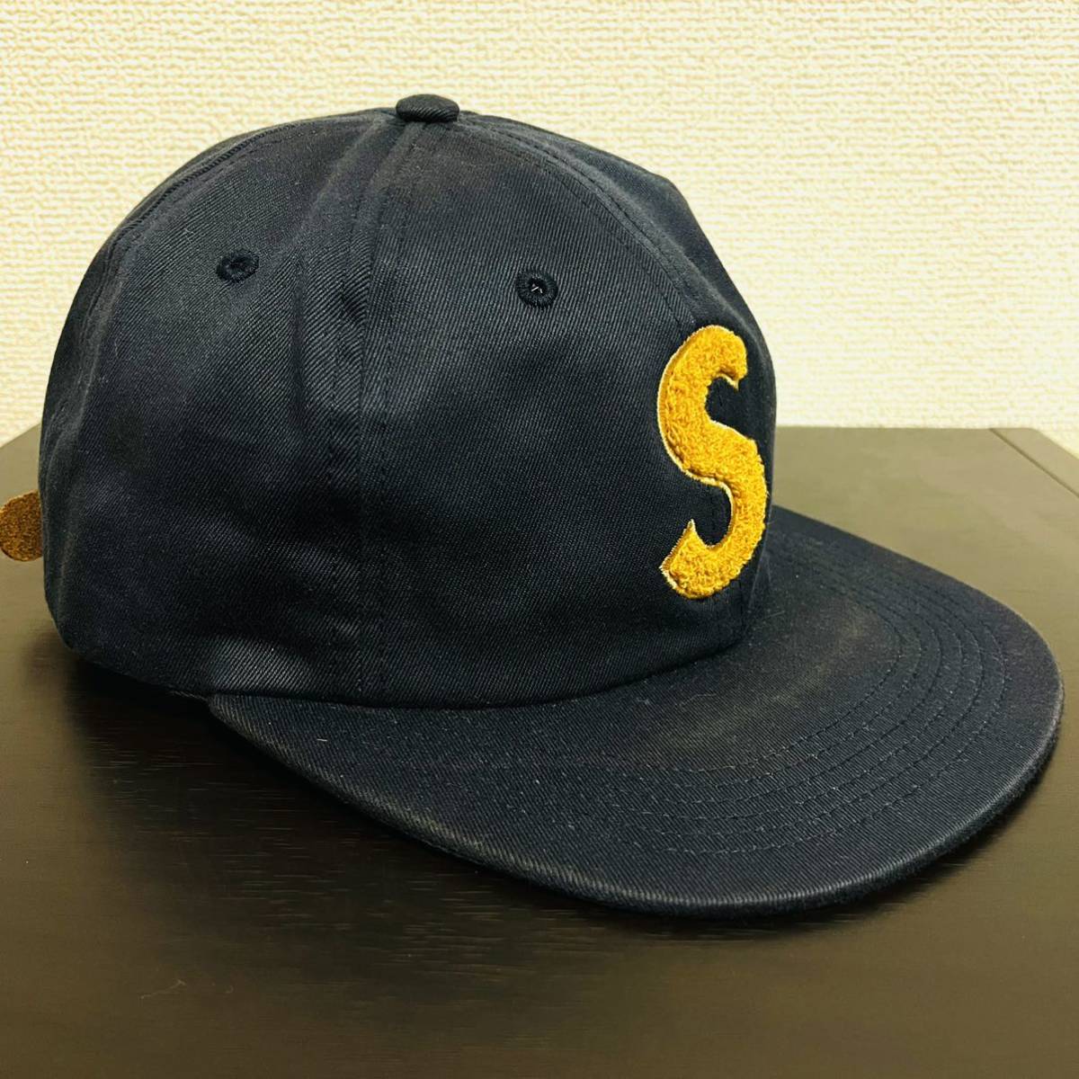 Supreme Chenille S Logo 6-Panel Cap Navy Orange 16aw 2016年 紺