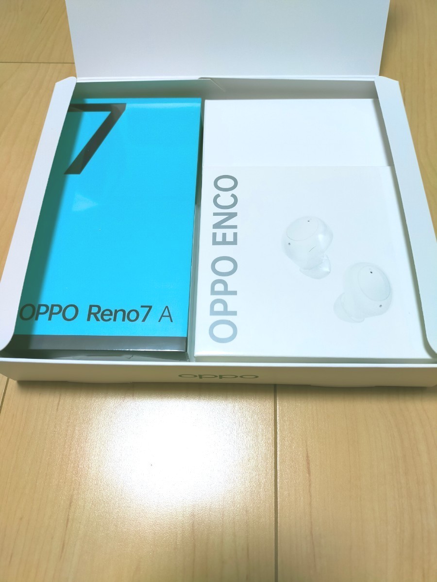 激安通販の OPPO 限定BOX Reno7A OPPO 128G ENCO付 Reno7A 128G 携帯