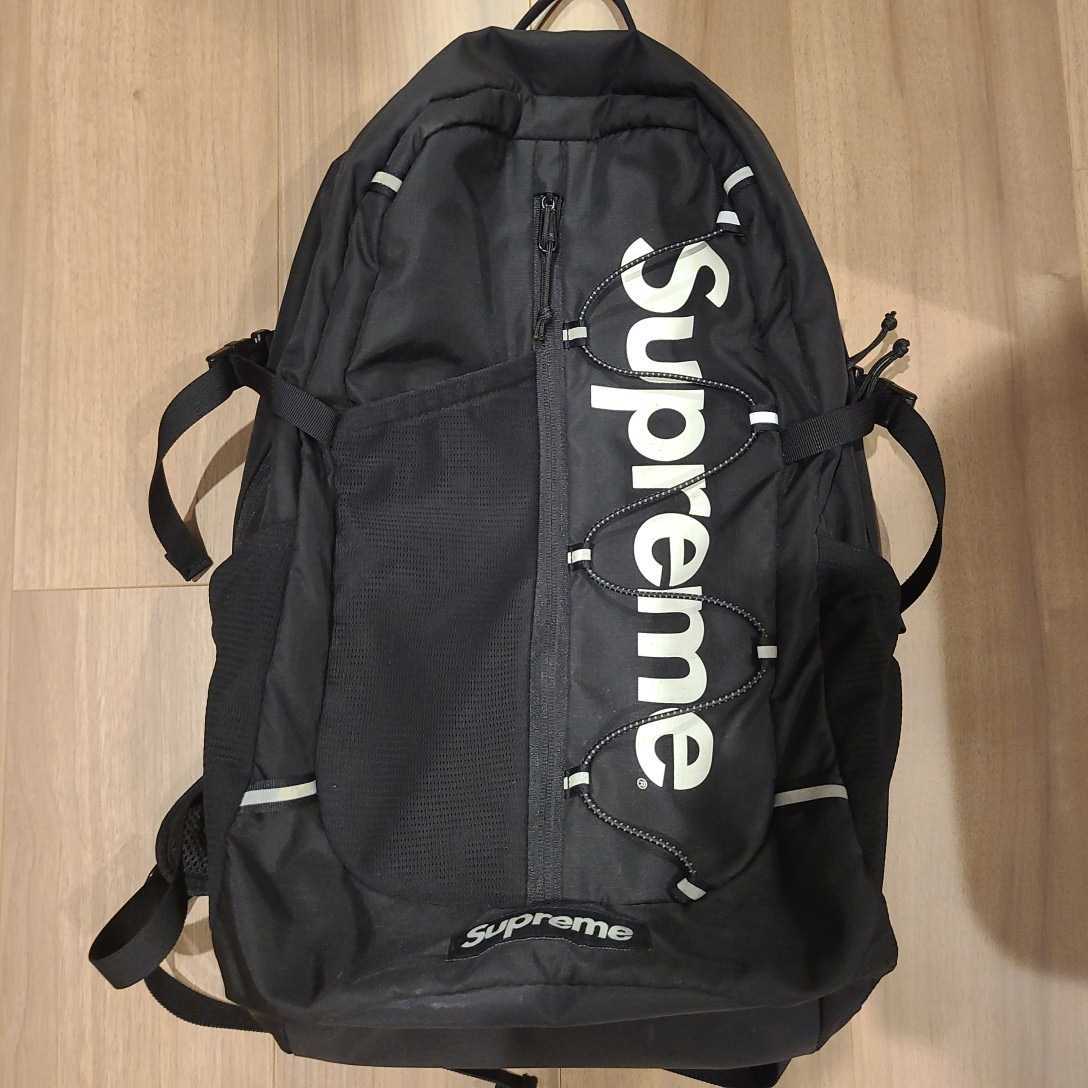 Supreme シュプリーム Backpack バックパック ブラック ロゴプリント