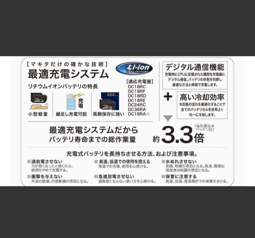 マキタ BL1860B 純正バッテリー2個 雪 飛行機マーク有り DC18RF 急速