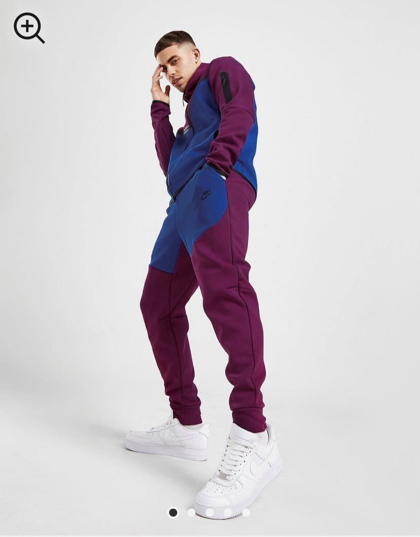 新品 日本未発売 海外正規品 NIKE TECH FLEECE セットアップ Sサイズ ナイキ テックフリース SANGRIA GAME ROYAL ワインレッド ブルー_画像1