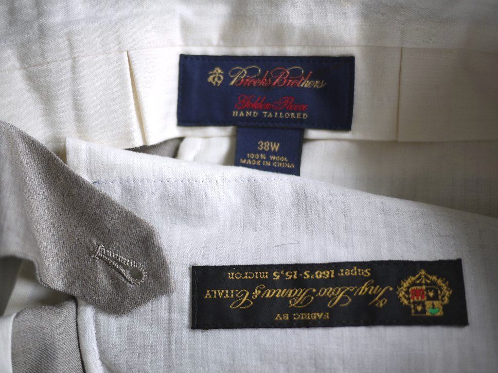  unused W approximately 94-95cm[ including carriage ] Brooks Brothers Loro Piana Super 160\'s slacks top class Golden Fleece Line 38 pants 