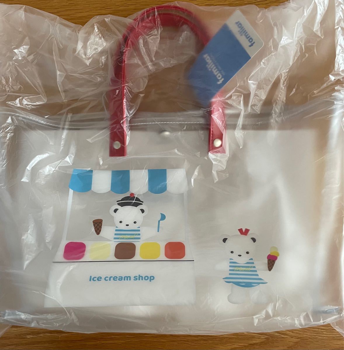 定価以下 新品 未使用 タグ付 ファミリア ミュベール MUVEIL クリアバッグ familiar プールバッグ ビニールバッグ