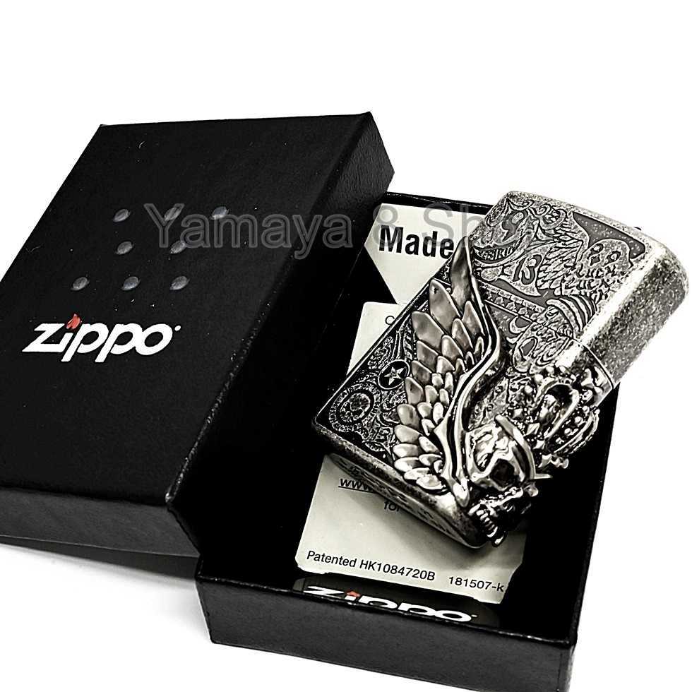 新品 ZIPPO フォーチュンヘッド ３面メタル 銀バレル ジッポ ライター