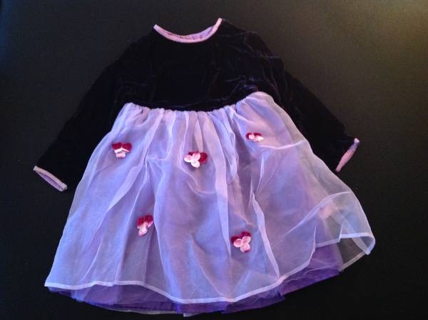 【国内発送】USED BabyLuluワンピース チュール 花 紫系 4T100