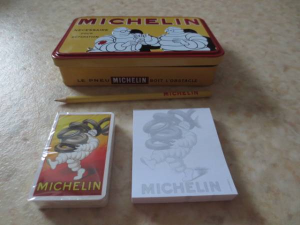  Michelin * viva n dam * коробочка для коллекционирования *BIBENDUM* шина man *BIB* Франция машина * French голубой mi-ting* античный 