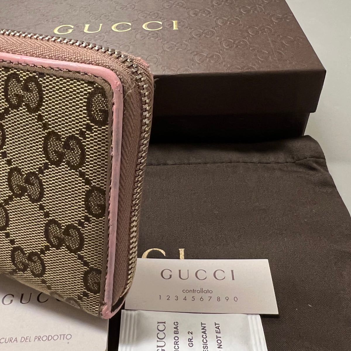 未使用に近い‼️ グッチ GUCCI 長財布 GGキャンバス ラウンドファスナー-