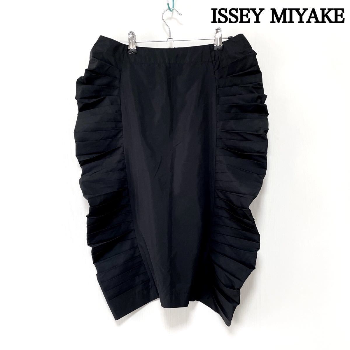 美品】ISSEY MIYAKE イッセイミヤケ サイドギャザー スカート PLEATS