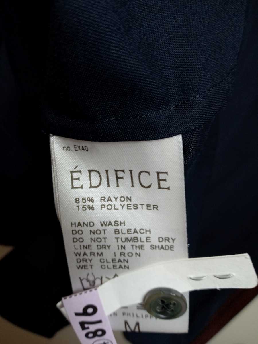 【美品2.3回着用】2019年頃購入　EDIFICE　オープンカラーシャツ　メンズ　サイズM　ダークネイビー　_画像5