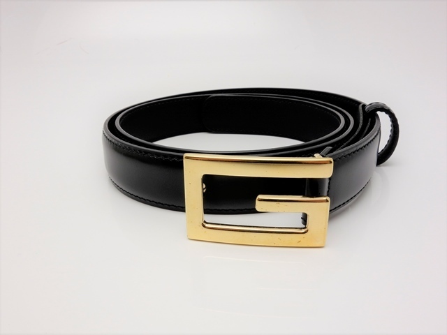 GUCCI グッチ Gバックルベルト 523305 黒 メンズ ベルト 85cm 送料無料