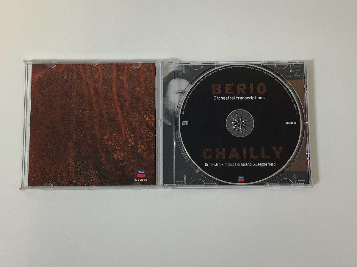 【CD】Berio・Orchestral transcriptions・Chailly /シャイー/【ta05a】_画像4