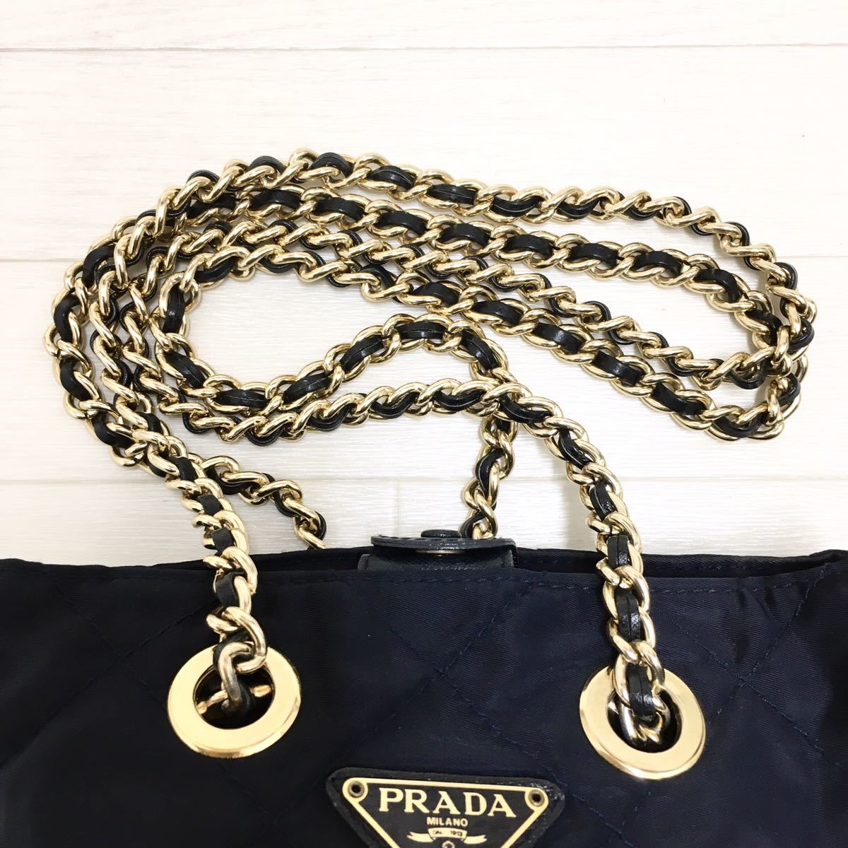 ☆美品・白タグ付☆プラダ PRADA TESSUTO チェーン ショルダーバッグ