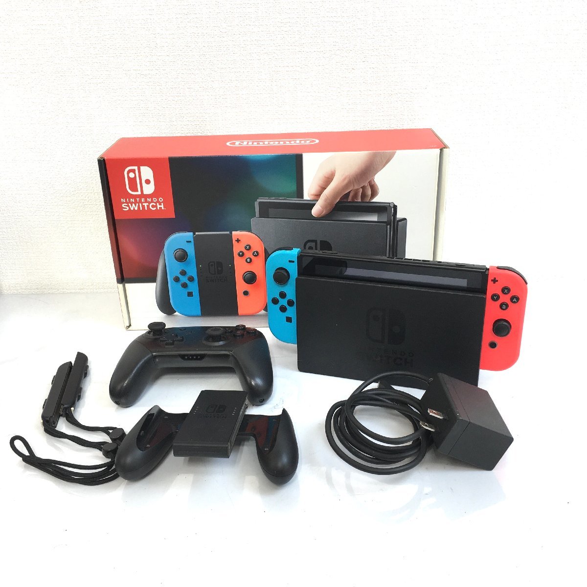 ▼三郷店【現状品】Nintendo Switch 本体 HAC-001 Joy-Con L ネオンブルー R ネオンレッド任天堂スイッチ XAJ10000358179_画像1