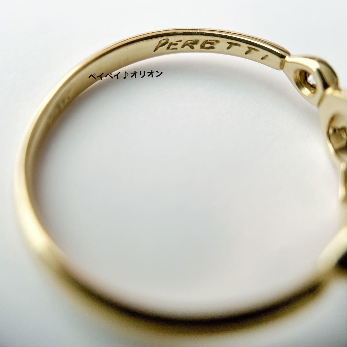 ティファニー　Tiffany K18YG ダイヤモンド　オープンハートリング　指輪 TIFFANY&Co. ペレッティ