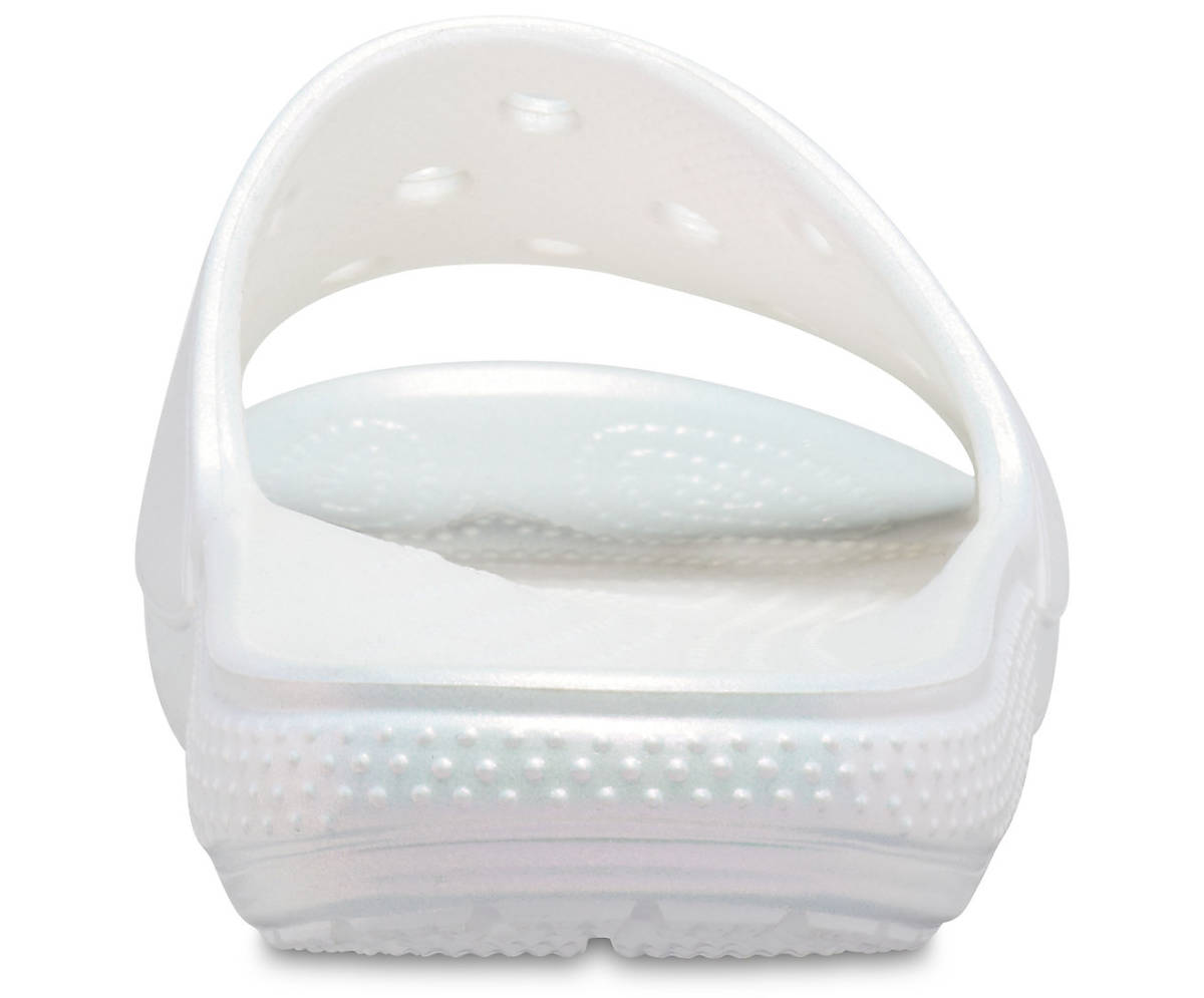 24cm Classic Crocs Iridescent Slide クラシック クロックス イリディセント スライド ホワイト white M6W8 新品_画像4