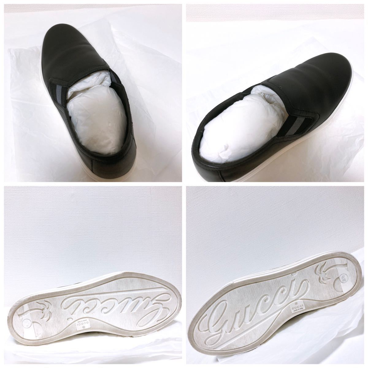 極美品】 GUCCI グッチ 473974 イタリア製 スリッポン スニーカー 本革